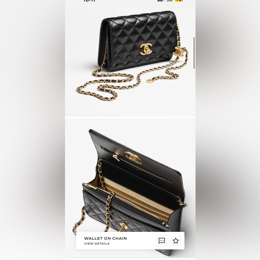 Chanel Black Quilted Crossbody with Gold Chain - Picture 4 of 5